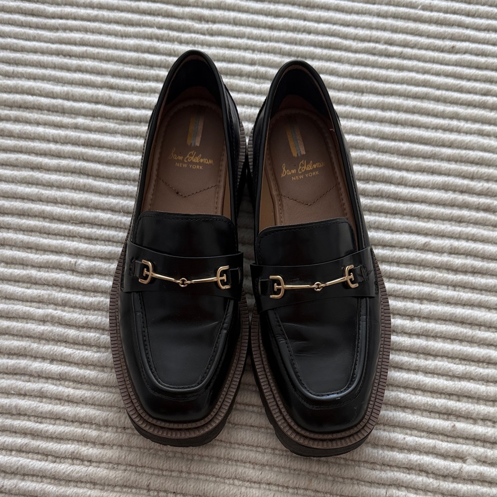 Black Leather Slip-On Loafers